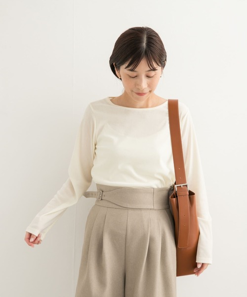 URBAN RESEARCH DOORS(アーバンリサーチドアーズ)の「シアーベロアプルオーバー(Tシャツ/カットソー・レディース・チャコールグレー/オフホワイト/ミント・MEDIUM)」の5枚目の写真