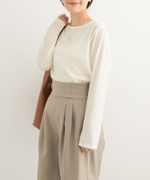 URBAN RESEARCH DOORS(アーバンリサーチドアーズ)の「シアーベロアプルオーバー(Tシャツ/カットソー・レディース・チャコールグレー/オフホワイト/ミント・MEDIUM)」の7枚目の写真