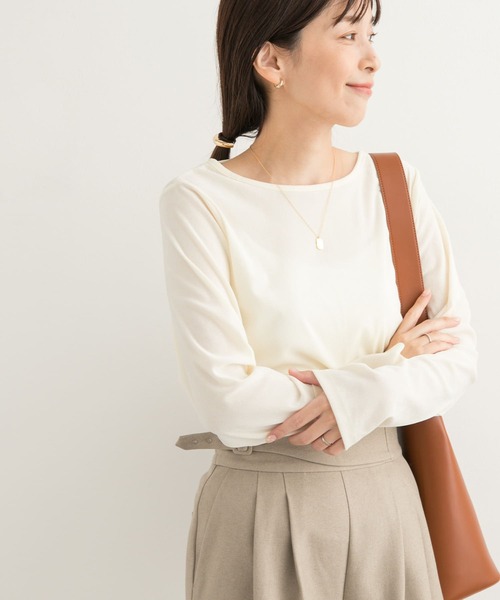 URBAN RESEARCH DOORS(アーバンリサーチドアーズ)の「シアーベロアプルオーバー(Tシャツ/カットソー・レディース・チャコールグレー/オフホワイト/ミント・MEDIUM)」の9枚目の写真