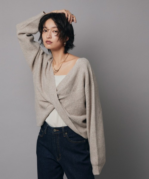 RASW（ラス）の「[RASW]カシュクールニット（ニット/セーター・レディース・杢グレー/ベージュ系その他・M/L）」の9枚目の写真