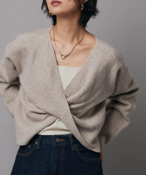 RASW（ラス）の「[RASW]カシュクールニット（ニット/セーター・レディース・杢グレー/ベージュ系その他・M/L）」の10枚目の写真