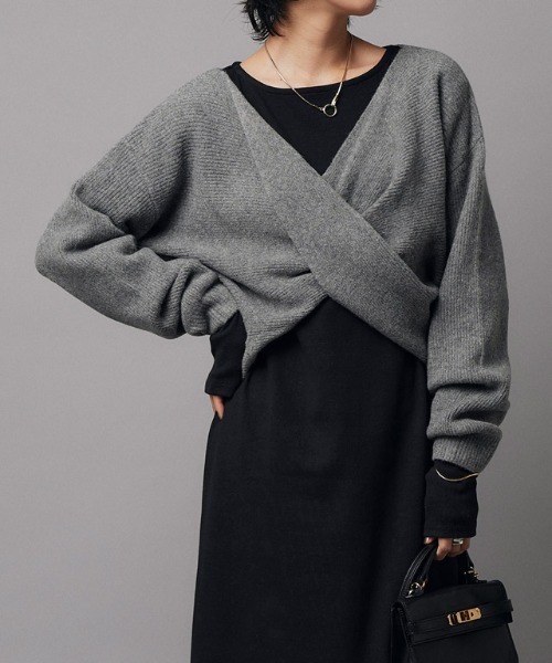 RASW（ラス）の「[RASW]カシュクールニット（ニット/セーター・レディース・杢グレー/ベージュ系その他・M/L）」の14枚目の写真