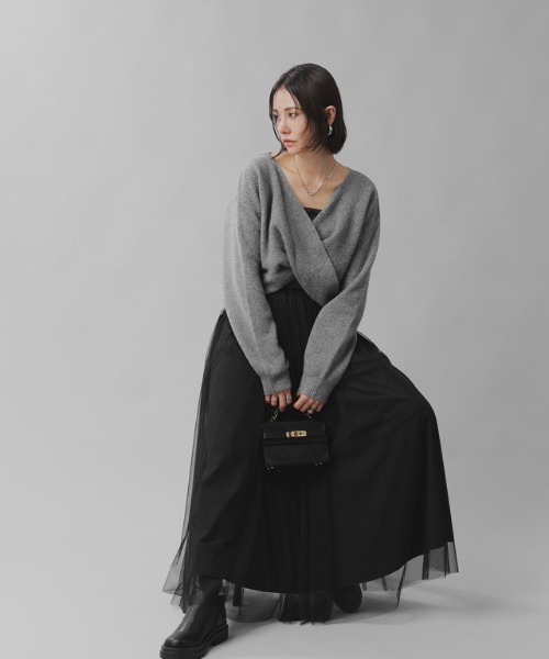 RASW（ラス）の「[RASW]カシュクールニット（ニット/セーター・レディース・杢グレー/ベージュ系その他・M/L）」の19枚目の写真