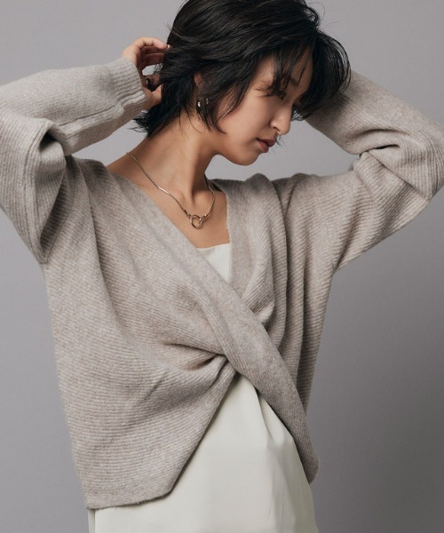 RASW（ラス）の「[RASW]カシュクールニット（ニット/セーター・レディース・杢グレー/ベージュ系その他・M/L）」の6枚目の写真