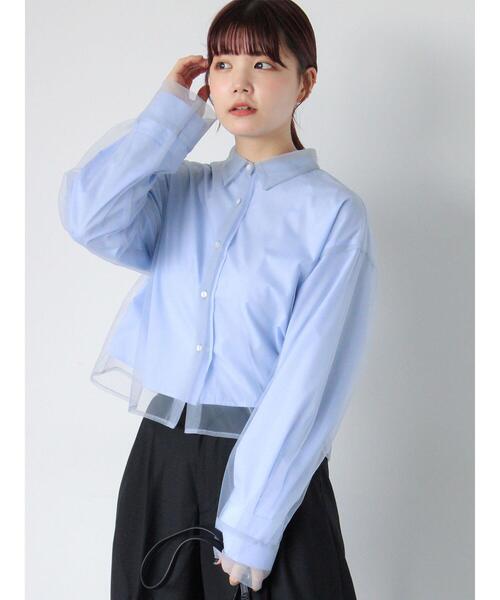 ehka sopo（エヘカソポ）の「シアーセットバンドカラーシャツ（シャツ