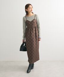 Sugar spoon（シュガースプーン）の「・SUGARSPOONリボンジャカードキャミワンピ（ワンピース）」