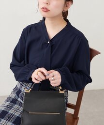 ピン付きタイ3WAYブラウス