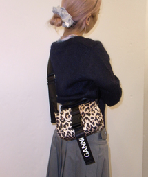 【GANNI / ガニー】 Recycled Tech Mini Satchel Leopard A5640