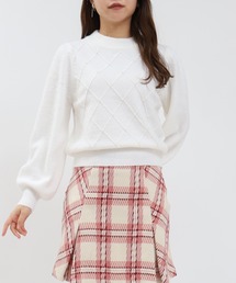 ASTORIA ODIER | フラッフィーダイヤ柄パール付きニット(ニット/セーター)