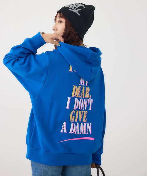 RODEO CROWNS WIDE BOWL(ロデオクラウンズワイドボウル)の「Neon Color Print パーカー(パーカー・レディース・ブラック/オフホワイト/ブルー/杢グレー・FREE)」の4枚目の写真