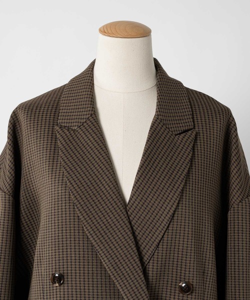 moi tytto(モイテュット)の「オーバーサイズテーラードジャケット(テーラードジャケット・レディース・ブラウン/ナチュラル/チェック/オレンジ・MEDIUM/SMALL)」の17枚目の写真