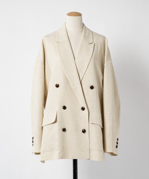 moi tytto(モイテュット)の「オーバーサイズテーラードジャケット(テーラードジャケット・レディース・ブラウン/ナチュラル/チェック/オレンジ・MEDIUM/SMALL)」の22枚目の写真