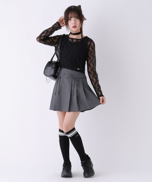 repipi armario(レピピ アルマリオ)の「リボンプリーツスカート(スカート・キッズ・ベージュ/グレー/ブラック・MEDIUM/LARGE/SMALL)」の5枚目の写真