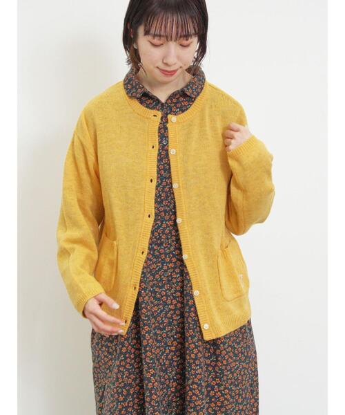 Samansa Mos2（サマンサ モスモス）の「ウール混刺繍入りカーディガン（カーディガン/ボレロ・レディース・オフホワイト/ピンク/チャコールグレー/ミント/モカ/イエロー・F）」の5枚目の写真