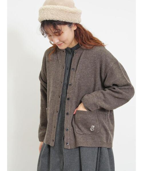 Samansa Mos2（サマンサ モスモス）の「ウール混刺繍入りカーディガン（カーディガン/ボレロ・レディース・オフホワイト/ピンク/チャコールグレー/ミント/モカ/イエロー・F）」の3枚目の写真