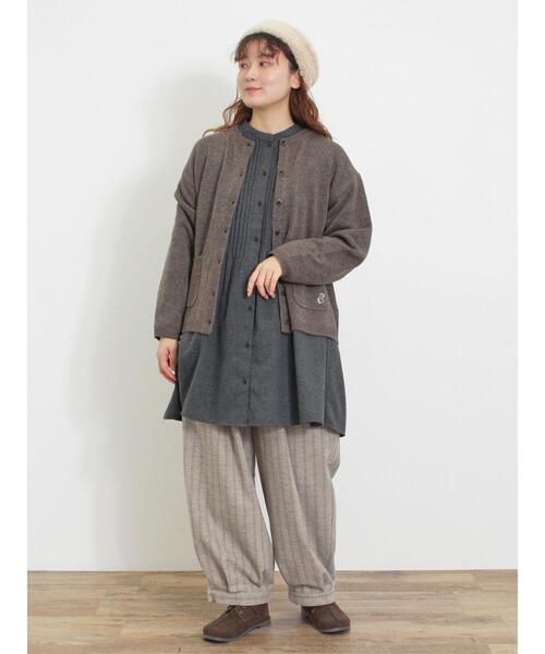 Samansa Mos2（サマンサ モスモス）の「ウール混刺繍入りカーディガン（カーディガン/ボレロ・レディース・オフホワイト/ピンク/チャコールグレー/ミント/モカ/イエロー・F）」の10枚目の写真