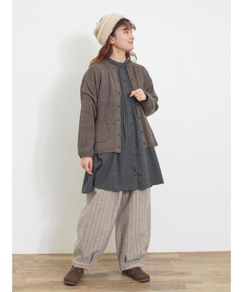 Samansa Mos2（サマンサ モスモス）の「ウール混刺繍入りカーディガン（カーディガン/ボレロ・レディース・オフホワイト/ピンク/チャコールグレー/ミント/モカ/イエロー・F）」の12枚目の写真