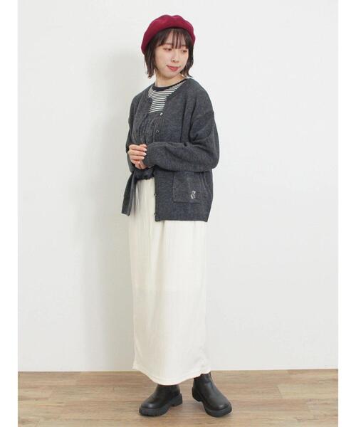 Samansa Mos2（サマンサ モスモス）の「ウール混刺繍入りカーディガン（カーディガン/ボレロ・レディース・オフホワイト/ピンク/チャコールグレー/ミント/モカ/イエロー・F）」の15枚目の写真