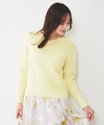 体型カバー/清涼感】サイドスリット Vネックニット（ニット
