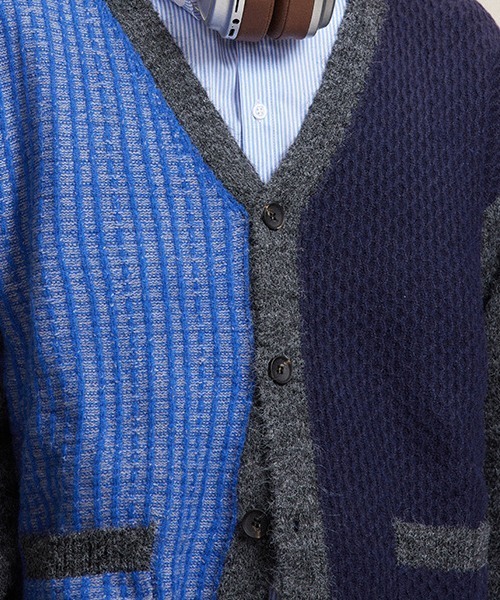 rehacer(レアセル)の「R. : Pattern College Drop Cardigan(カーディガン/ボレロ・メンズ・ブルー・MEDIUM/LARGE/X-LARGE)」の6枚目の写真