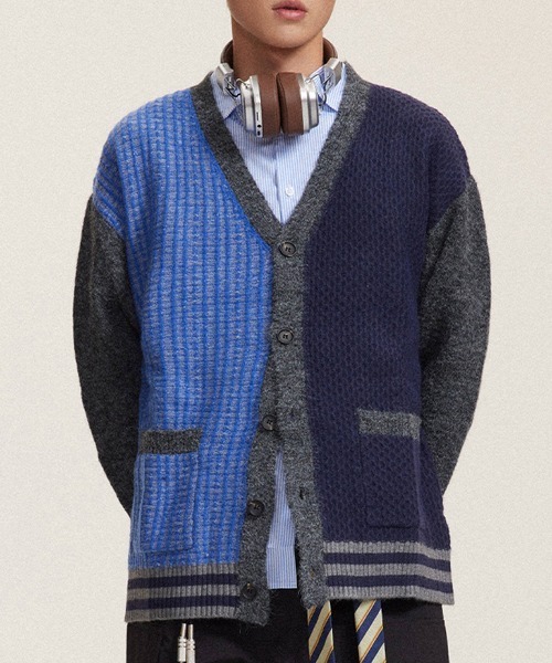 rehacer(レアセル)の「R. : Pattern College Drop Cardigan(カーディガン/ボレロ・メンズ・ブルー・MEDIUM/LARGE/X-LARGE)」の17枚目の写真