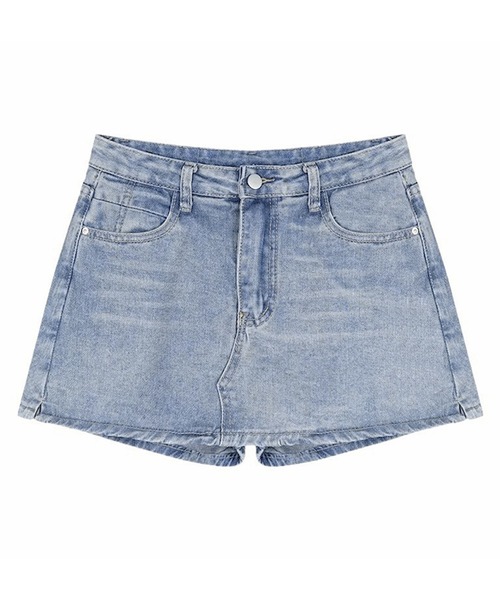 DAY CLOSET(デイ クローゼット)の「レディース 韓国っぽショート丈デニムスカパン(デニムパンツ・レディース・チャコールグレー/ライトブルー・XL/L/2XL/M/S)」の10枚目の写真