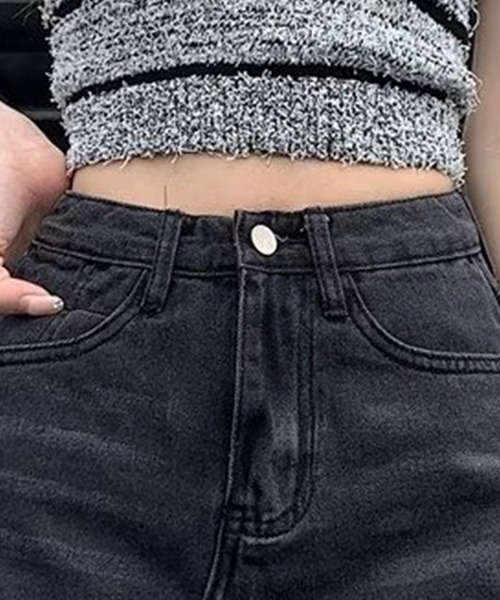 DAY CLOSET(デイ クローゼット)の「レディース 韓国っぽショート丈デニムスカパン(デニムパンツ・レディース・チャコールグレー/ライトブルー・XL/L/2XL/M/S)」の13枚目の写真