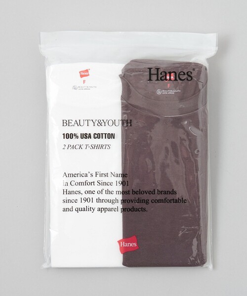 HANES(ヘインズ)の「【別注】<Hanes>2パック Tシャツ(Tシャツ/カットソー・レディース・ベージュ/その他1/ブラウン・FREE)」の1枚目の写真