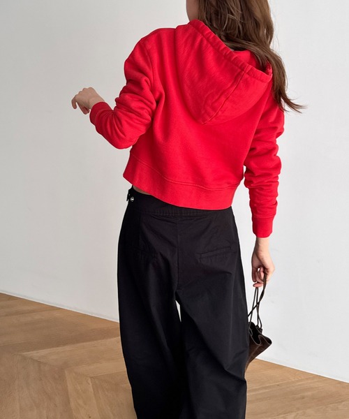 CANAL JEAN(キャナルジーン)の「HARING 裏毛コンパクトパーカー(パーカー・レディース・ネイビー/グレー/レッド・ONE SIZE)」の9枚目の写真