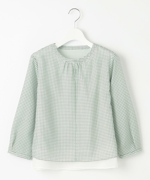 J.PRESS(ジェイプレス)の「チェックプリント カットソー(Tシャツ/カットソー・レディース・ライトグリーン系3/サックスブルー系3/ホワイト系3・T15/T13)」の11枚目の写真