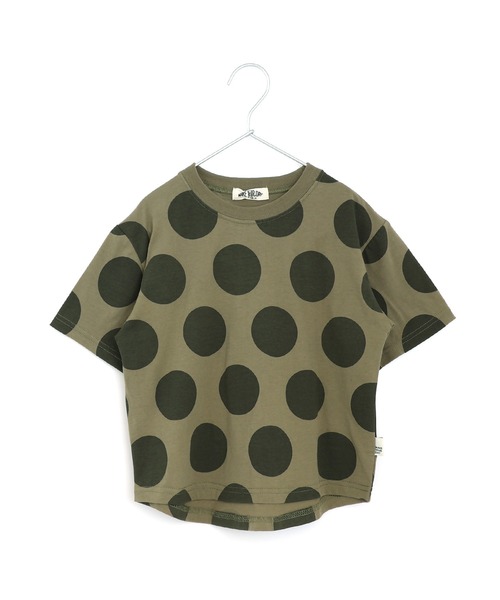 MAKE YOUR DAY（メイクユアデイ）の「ドット総柄半袖Tシャツ■80～140cm（Tシャツ/カットソー・キッズ・オリーブ/チャコールグレー/オフホワイト・80/90/100/110/120/130/140）」の3枚目の写真
