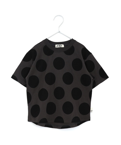 MAKE YOUR DAY（メイクユアデイ）の「ドット総柄半袖Tシャツ■80～140cm（Tシャツ/カットソー・キッズ・オリーブ/チャコールグレー/オフホワイト・80/90/100/110/120/130/140）」の2枚目の写真