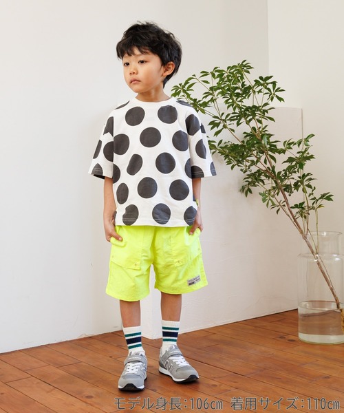 MAKE YOUR DAY（メイクユアデイ）の「ドット総柄半袖Tシャツ■80～140cm（Tシャツ/カットソー・キッズ・オリーブ/チャコールグレー/オフホワイト・80/90/100/110/120/130/140）」の8枚目の写真