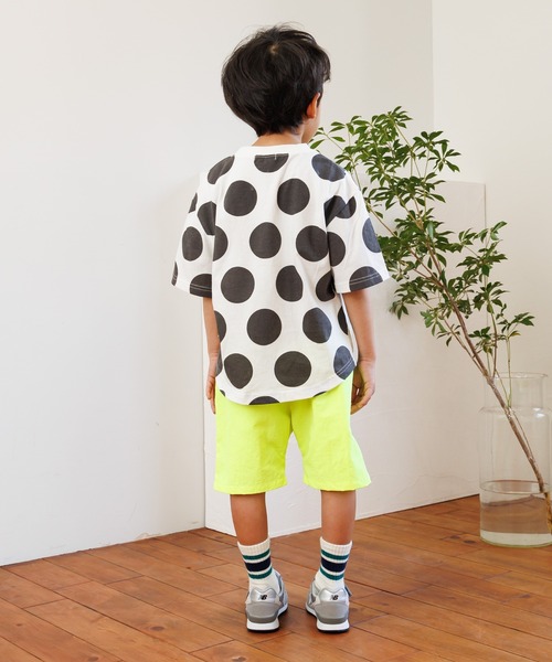 MAKE YOUR DAY（メイクユアデイ）の「ドット総柄半袖Tシャツ■80～140cm（Tシャツ/カットソー・キッズ・オリーブ/チャコールグレー/オフホワイト・80/90/100/110/120/130/140）」の9枚目の写真
