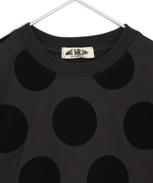 MAKE YOUR DAY（メイクユアデイ）の「ドット総柄半袖Tシャツ■80～140cm（Tシャツ/カットソー・キッズ・オリーブ/チャコールグレー/オフホワイト・80/90/100/110/120/130/140）」の14枚目の写真