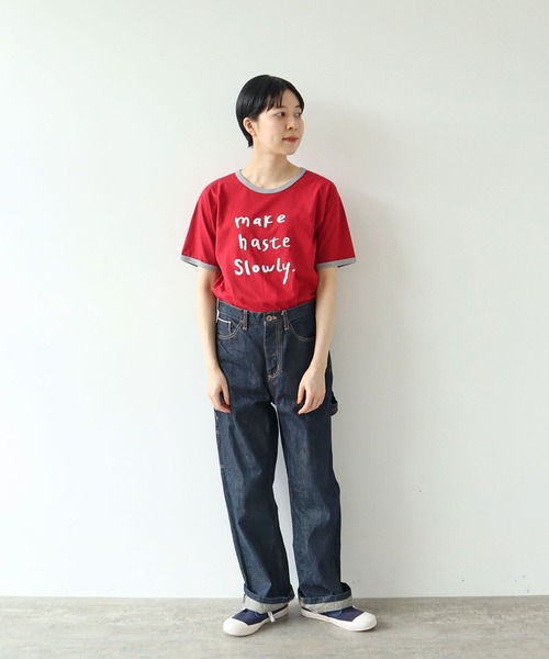 PAR ICI（パーリッシィ）の「make haste slowly リンガーTシャツ（Tシャツ/カットソー・レディース・アイボリー/グリーン/グレー/レッド・FREE）」の16枚目の写真