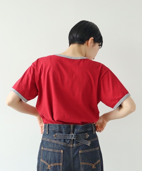 PAR ICI（パーリッシィ）の「make haste slowly リンガーTシャツ（Tシャツ/カットソー・レディース・アイボリー/グリーン/グレー/レッド・FREE）」の9枚目の写真