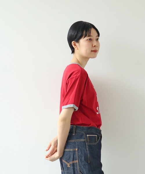 PAR ICI（パーリッシィ）の「make haste slowly リンガーTシャツ（Tシャツ/カットソー・レディース・アイボリー/グリーン/グレー/レッド・FREE）」の10枚目の写真