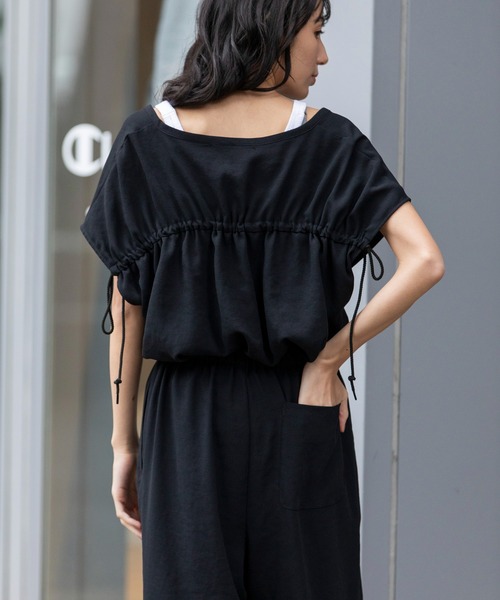 Munich（ミューニック）の「【防シワ】【速乾性】コンジュゲートメッシュコンビネゾン（つなぎ/オールインワン・レディース・ブラック/ベージュ/ライトグレー・M/S）」の5枚目の写真