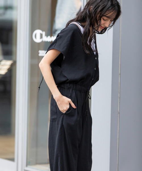 Munich（ミューニック）の「【防シワ】【速乾性】コンジュゲートメッシュコンビネゾン（つなぎ/オールインワン・レディース・ブラック/ベージュ/ライトグレー・M/S）」の6枚目の写真