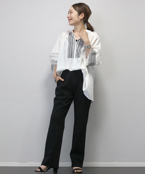 Aletta vita（アレッタビータ）の「極伸びストレッチストレートパンツ（その他パンツ・レディース・ベージュ系その他/ブラック/ブラウン系その他・S/M/L）」の7枚目の写真