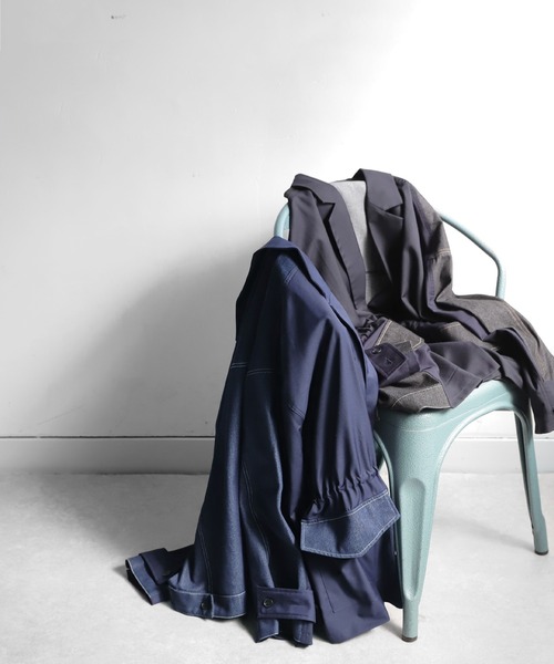 antiqua(アンティカ)の「デニム切り替えジャケット(テーラードジャケット・レディース・ブルー/ブラック・ONESIZE)」の20枚目の写真