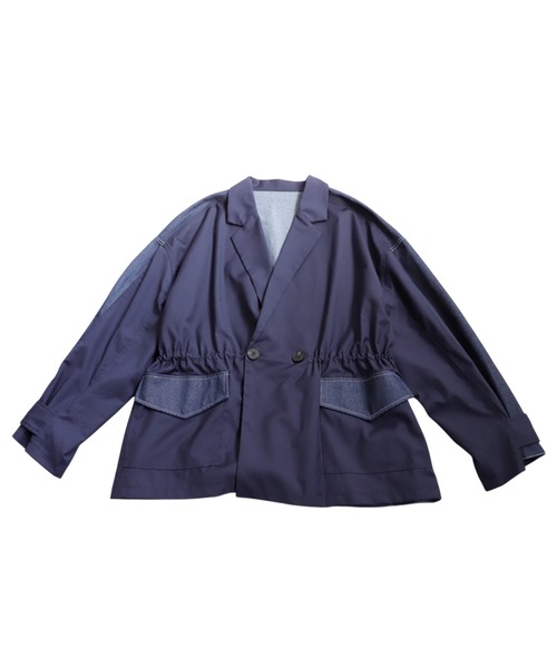 antiqua(アンティカ)の「デニム切り替えジャケット(テーラードジャケット・レディース・ブルー/ブラック・ONESIZE)」の22枚目の写真