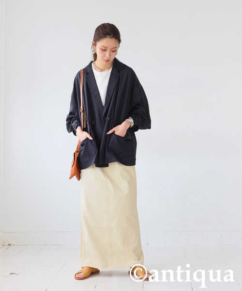 antiqua(アンティカ)の「デニム切り替えジャケット(テーラードジャケット・レディース・ブルー/ブラック・ONESIZE)」の9枚目の写真