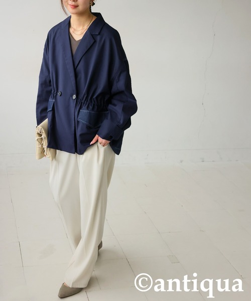 antiqua(アンティカ)の「デニム切り替えジャケット(テーラードジャケット・レディース・ブルー/ブラック・ONESIZE)」の17枚目の写真