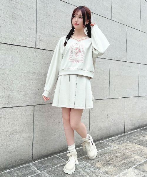 F i.n.t（フィント）の「レースライントラックスカート【セットアップ可能】/ fint　フィント（スカート・レディース・オフホワイト/ネイビー/ライトブルー・FREE）」の5枚目の写真