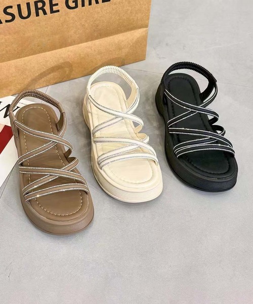 shoes365(シューズスリーシックスファイヴ)の「【shoes 365】ロープストラップ厚底サンダル (SS)(サンダル・レディース・ベージュ/ブラック/オフホワイト・23.0cm/23.5cm/24.5cm/25.0cm/22.5cm/24.0cm)」の9枚目の写真