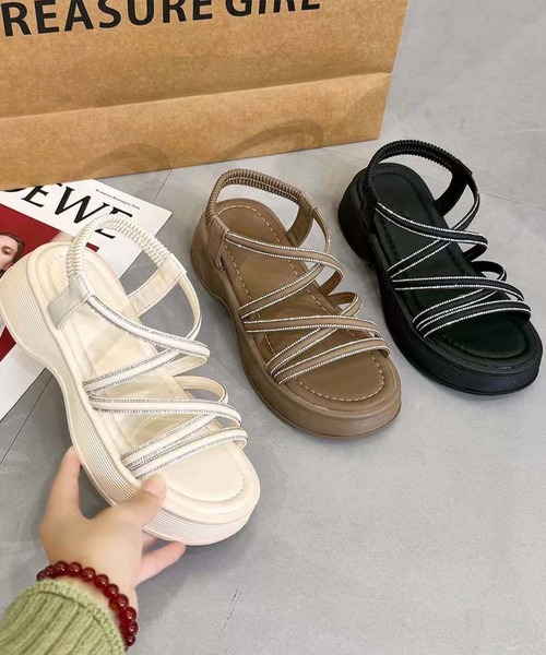 shoes365(シューズスリーシックスファイヴ)の「【shoes 365】ロープストラップ厚底サンダル (SS)(サンダル・レディース・ベージュ/ブラック/オフホワイト・23.0cm/23.5cm/24.5cm/25.0cm/22.5cm/24.0cm)」の8枚目の写真