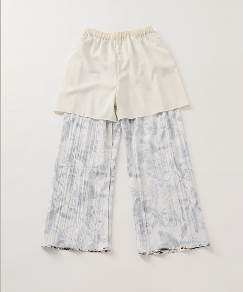 リーフ柄プリーツパンツ JOURNAL STANDARD パンツ リーフ柄プリーツパンツ レディース