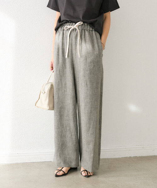 RIVE DROITE（リヴドロワ）の「【着映え◎】マルチパターンリネンパンツ（その他パンツ・レディース・ベージュ/ブラック/ブラウン・38/36）」の2枚目の写真